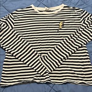 H&M Black and White Striped Shirt